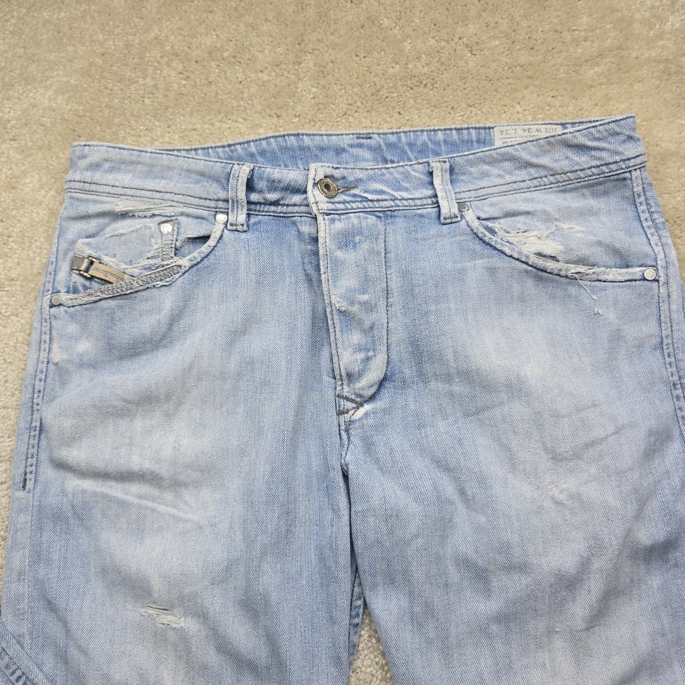 Vintage Mens Diesel DARRON 0826A Slim Tapered Blue Jeans W34 L34 - Picture 2 of 16